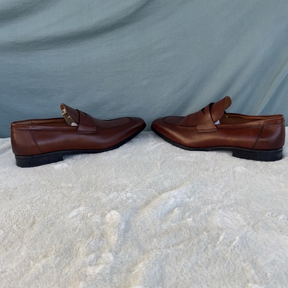EUC Ted Baker "BENJY” Cognac Penny Loafers Size 14 Mens Leather Loafers Brown - Picture 3 of 9